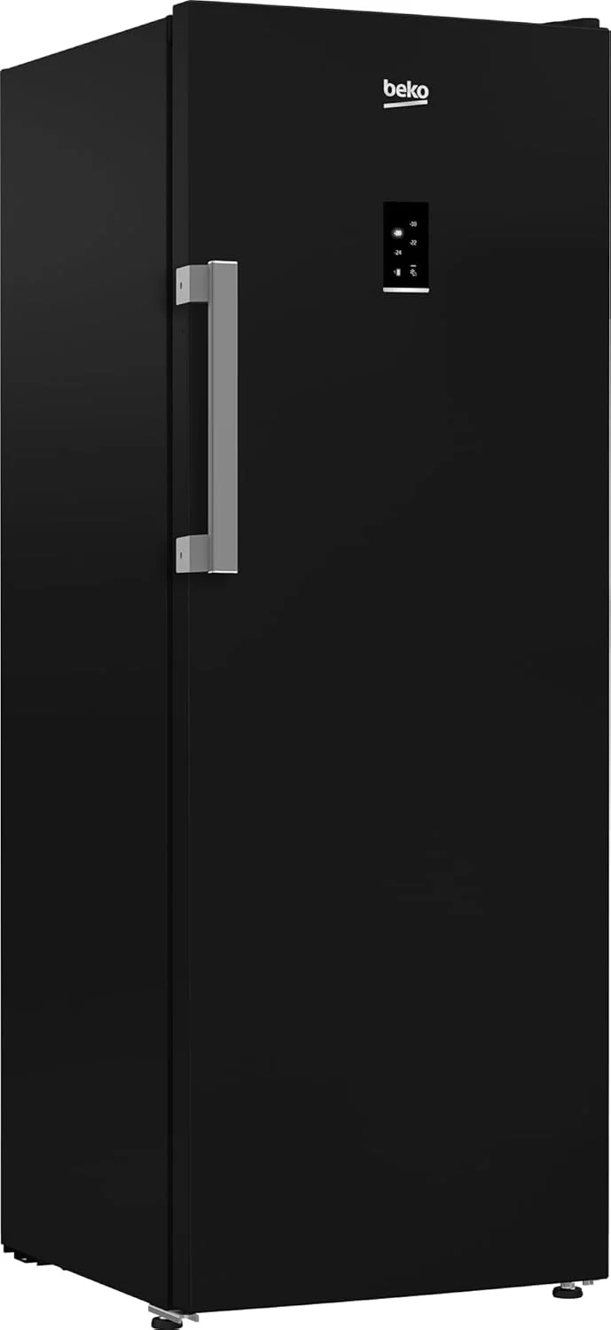 Beko Upright Freezer, 7 Drawers, 260L No-Frost, Black, 170.5 cm Height, Reversible Door - B3RFNE294XB