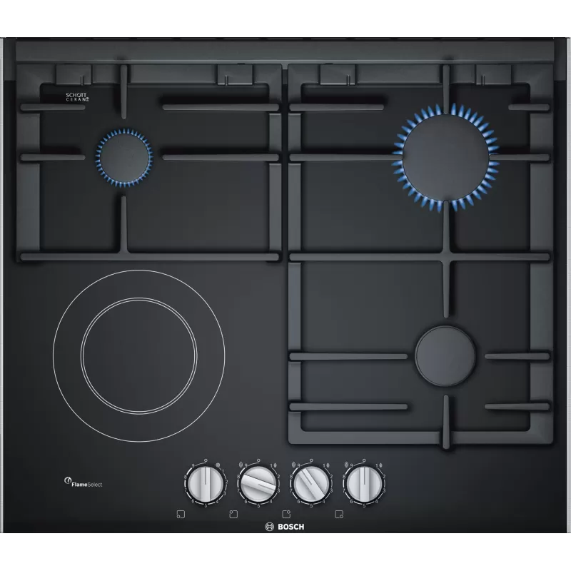 Bosch Built-In Ceramic Hob 60 cm Gas and Electric Black PRY6A6B70Q