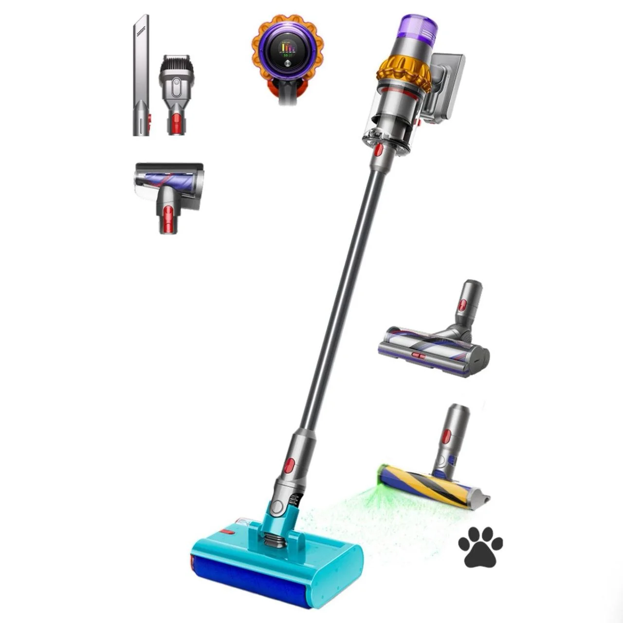 Dyson V15s Detect Submarine – مكنسة لاسلكية ذكية بقوة شفط فائقة وشاشة LCD