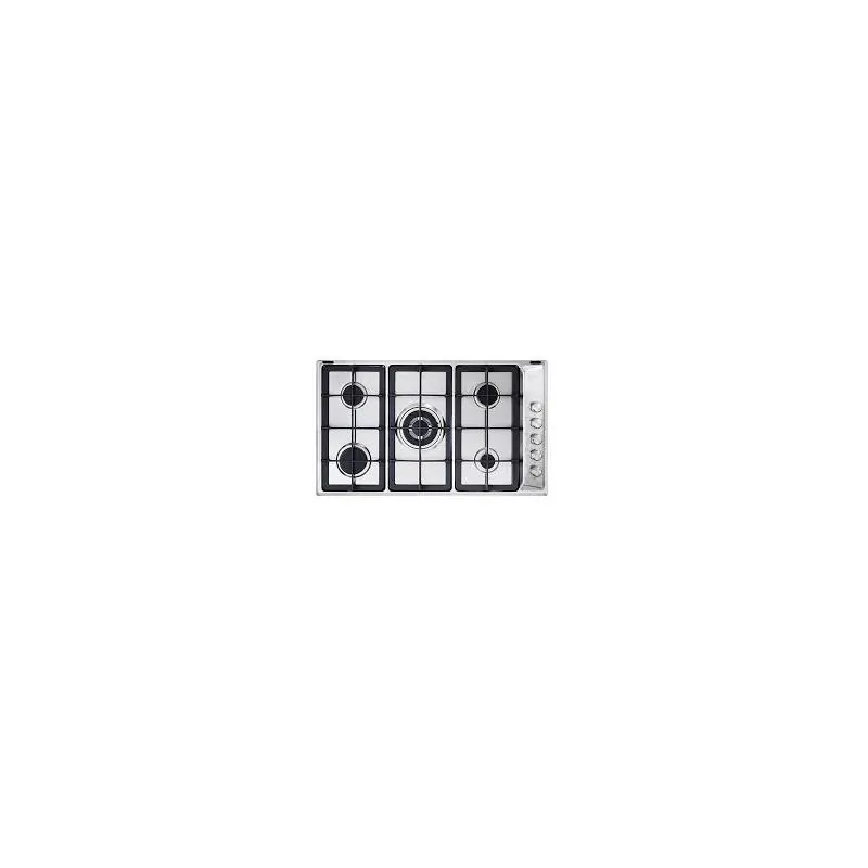 ELBA BUILT-IN HOB 90 CM 5 GAS BURNERS CAST IRON FULL SAFETY STAINLESS EN95-545XD